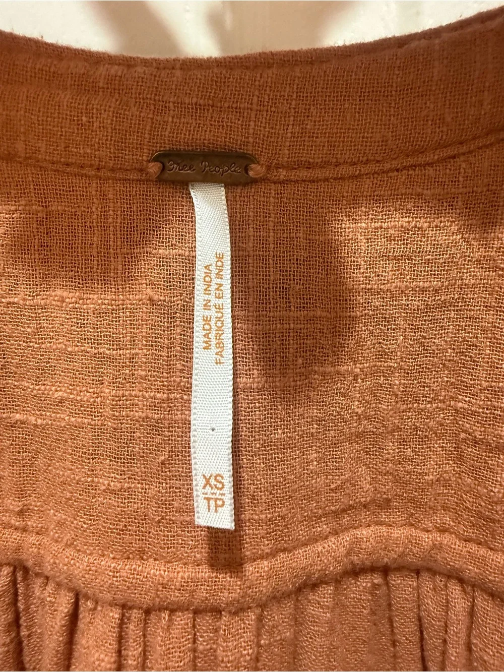 Free People Rust Tiered Boho Embroidered Midi Dress